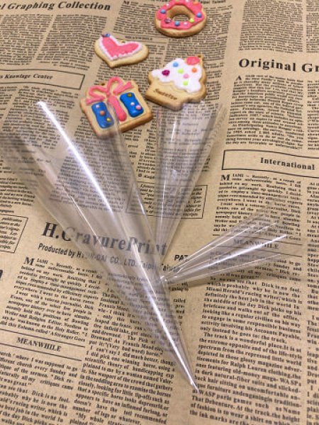 画像5: アイシングクッキー用コルネ (OPP三角シート) 220x220 特厚#50 (5)