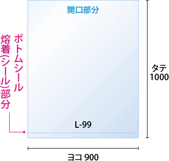 ヨコ900xタテ1,000mm